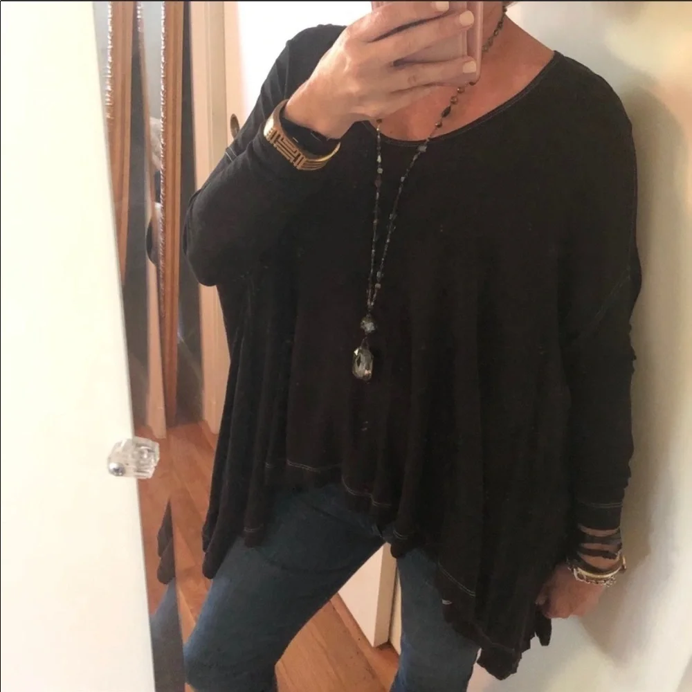 Free People- Draped Boxy Flowy Lose Top -XS